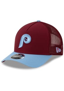 New Era Philadelphia Phillies Trucker 9FORTY M Crown Adjustable Hat - Red