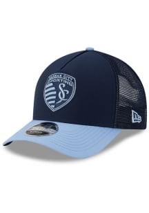 New Era Sporting Kansas City Trucker 9FORTY M Crown Adjustable Hat - Blue