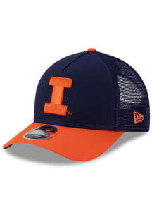 New Era Illinois Fighting Illini Trucker 9FORTY M Crown Adjustable Hat - Orange