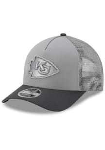 New Era Kansas City Chiefs Trucker 9FORTY M Crown Adjustable Hat - Grey