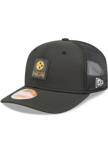 New Era Pittsburgh Steelers 2025 NFL Sideline 9SEVENTY Trucker Adjustable Hat - Black