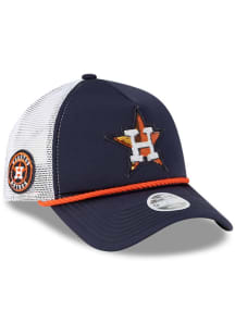 New Era Houston Astros Navy Blue Sparkle Foam Front Rope Trucker 9FORTY Womens Adjustable Hat