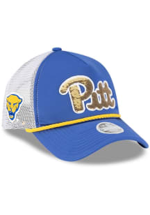 New Era Pitt Panthers Blue Sparkle Foam Front Rope Trucker 9FORTY Womens Adjustable Hat