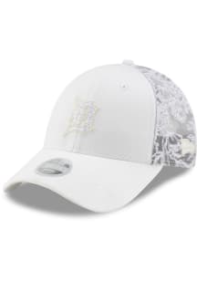 New Era Detroit Tigers White Tonal Glitter Denim Trucker 9FORTY Womens Adjustable Hat