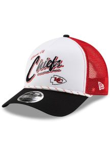 New Era Kansas City Chiefs White 3T Foil Print Trucker 9FORTY Womens Adjustable Hat