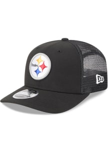 New Era Pittsburgh Steelers Team Stretch 9SEVENTY Trucker Adjustable Hat - Black