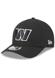New Era Washington Commanders White Logo Tonal Team M Crown 9FORTY Adjustable Hat - Black