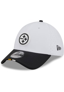 New Era Pittsburgh Steelers Mens White 2025 Training Camp 39THIRTY Flex Hat