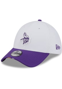 New Era Minnesota Vikings Mens White 2025 Training Camp 39THIRTY Flex Hat