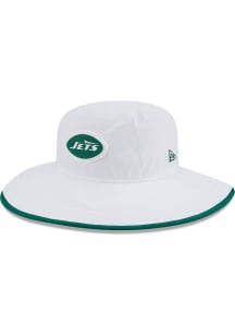 New Era New York Jets White 2025 Training Camp Panama Bucket Mens Bucket Hat