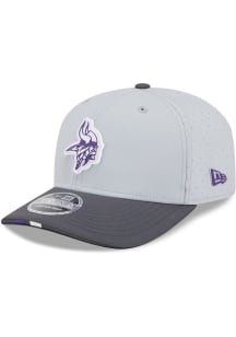 New Era Minnesota Vikings NFL 2025 Training Camp 9SEVENTY Stretch Snap Adjustable Hat - Grey
