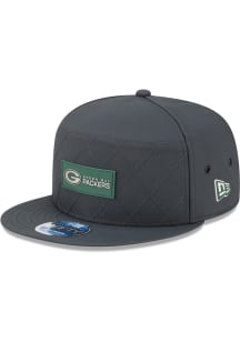 New Era Green Bay Packers Grey 2025 NFL Sideline Cold Weather 9FIFTY Split Panel Mens Snapback Hat