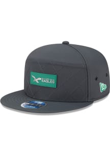 New Era Philadelphia Eagles Grey 2025 NFL Sideline Cold Weather 9FIFTY Split Panel Mens Snapback H..