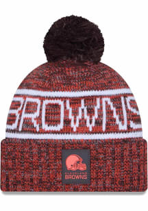 New Era Cleveland Browns Brown 2025 NFL Sideline Cold Weather Sport Mens Knit Hat