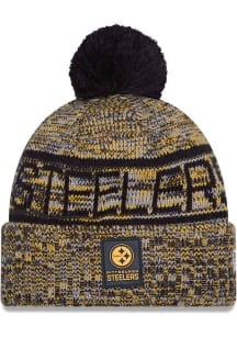 New Era Pittsburgh Steelers Yellow 2025 NFL JR Sideline Cold Weather Sport Youth Knit Hat