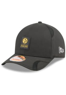 New Era Pittsburgh Steelers Black 2025 NFL JR Sideline 9FORTY M Crown Youth Adjustable Hat