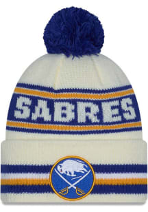 New Era Buffalo Sabres White Classic Cuff Pom Mens Knit Hat