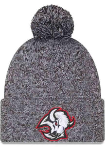 New Era Buffalo Sabres Black Marled Cuff Pom Mens Knit Hat
