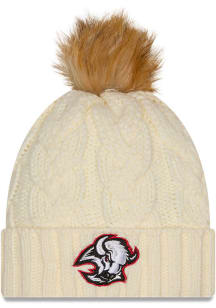 New Era Buffalo Sabres White Fur Cuff Pom Womens Knit Hat
