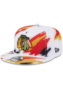 New Era Chicago Blackhawks White Paint 9FIFTY Mens Snapback Hat