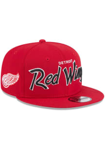 New Era Detroit Red Wings Red Evergreen Script 9FIFTY Mens Snapback Hat