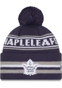 New Era Toronto Maple Leafs Blue Classic Cuff Pom Mens Knit Hat