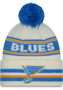 New Era St Louis Blues White Classic Cuff Pom Mens Knit Hat