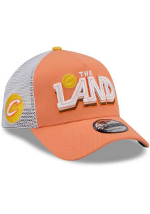 New Era Cleveland Cavaliers 2025 City Edition AF 9FORTY Trucker Adjustable Hat - Orange