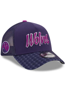 New Era Minnesota Timberwolves 2025 City Edition AF 9FORTY Trucker Adjustable Hat - Black