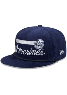 New Era Michigan Wolverines Blue Corduroy Rope 9FIFTY Mens Snapback Hat