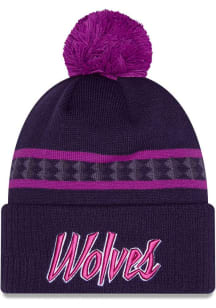 New Era Minnesota Timberwolves Black 2025 City Edition Cuff Pom Mens Knit Hat