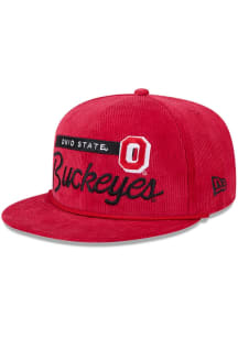 New Era Ohio State Buckeyes Red Corduroy Rope 9FIFTY Mens Snapback Hat