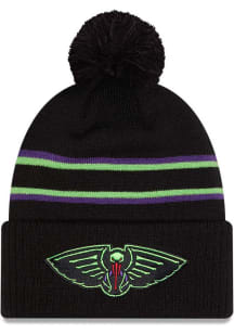 New Era New Orleans Pelicans Black 2025 City Edition Cuff Pom Mens Knit Hat