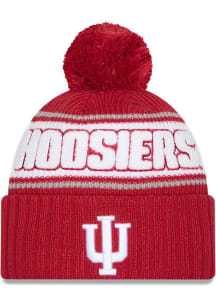 New Era Indiana Hoosiers Cardinal Bold Cuff Pom Mens Knit Hat