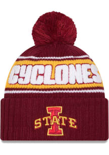 New Era Iowa State Cyclones Cardinal Bold Cuff Pom Mens Knit Hat