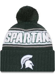 New Era Michigan State Spartans Green Bold Cuff Pom Mens Knit Hat