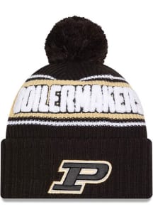 New Era Purdue Boilermakers Black Bold Cuff Pom Mens Knit Hat