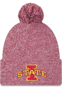 New Era Iowa State Cyclones Cardinal Marled Cuff Pom Mens Knit Hat