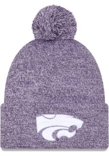 New Era K-State Wildcats Purple Marled Cuff Pom Mens Knit Hat