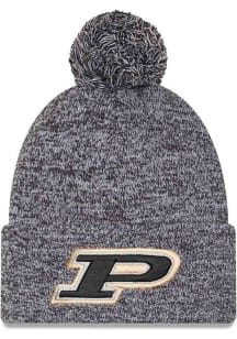New Era Purdue Boilermakers Black Marled Cuff Pom Mens Knit Hat