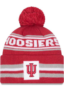 New Era Indiana Hoosiers Red Classic Cuff Pom Mens Knit Hat