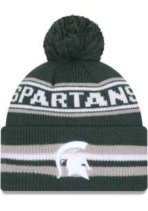 New Era Michigan State Spartans Green Classic Cuff Pom Mens Knit Hat