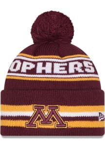 New Era Minnesota Golden Gophers Maroon Classic Cuff Pom Mens Knit Hat