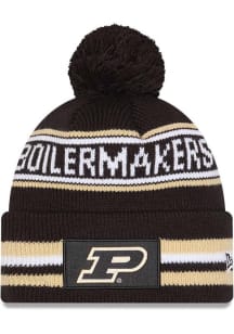 New Era Purdue Boilermakers Black Classic Cuff Pom Mens Knit Hat