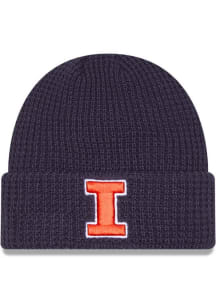 New Era Illinois Fighting Illini Navy Blue Waffle Cuff Mens Knit Hat