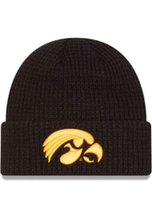 New Era Iowa Hawkeyes Black Waffle Cuff Mens Knit Hat