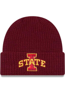 New Era Iowa State Cyclones Cardinal Waffle Cuff Mens Knit Hat