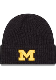 New Era Michigan Wolverines Blue Waffle Cuff Mens Knit Hat