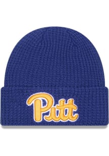 New Era Pitt Panthers Blue Waffle Cuff Mens Knit Hat