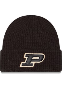 New Era Purdue Boilermakers Black Waffle Cuff Mens Knit Hat